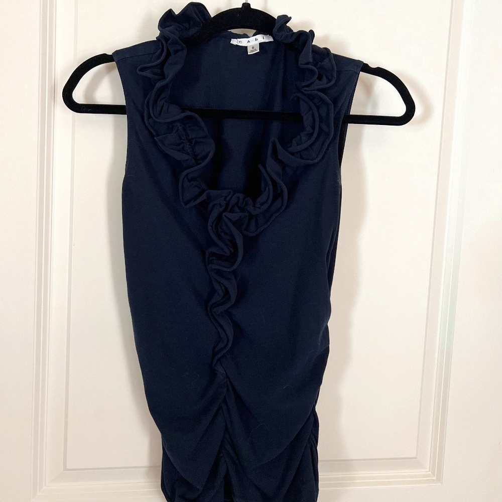 CABI Sleeveless with Ruffled Front